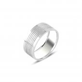 Sade Çizgili Model Gümüş Alyans - 1