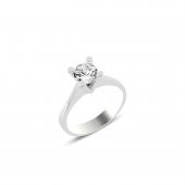 6 Mm Tektaş Bayan Gümüş Yüzük - 1