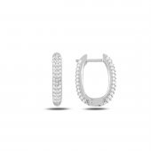 Zirkon Taşlı Rodyum Kaplama Gümüş küpe - 1