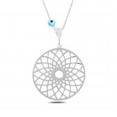 Yaşam Çiçeği Rodyum Kaplama Gümüş Kolye - 1