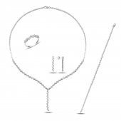 Tekli Çiçek Yolu Gümüş Kadın Düğün Seti - 1