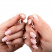 Hilal Ve Yıldız Model Kadın Gümüş Küpe - 2