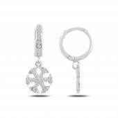 Kar Tanesi Model Zirkon Taşlı Gümüş Küpe - 1