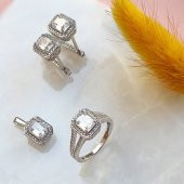 Emerald Tektaş Kadın Gümüş Set - 1