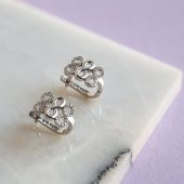 Üçlü Sonsuzluk Taşlı Kadın Gümüş Küpe - 1