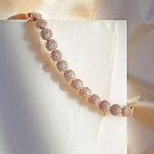 Beyaz Çoklu Taşlı Kadın Gümüş Bileklik - 2