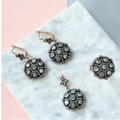 Montürlü Elmas İşlemeli Kadın Gümüş Set - 2