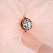Rose Yuvarlak Tektaş Kadın Gümüş Yüzük - 3