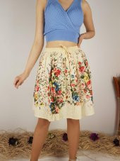 Kadın Bej İthal Hint Etek Astarlı Cotton Kumaş 10318 - 1