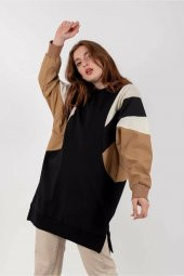 SOUL Kadın Siyah Tunik Sweatshirt 10590 - 2