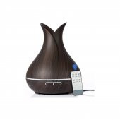 Yukka Wood Grain Aroma Diffuser Gece Işığı 400 ml 7 LED Lamp Air Ultrasonic Uzaktan Kumandalı Ev Tip Nemlendirici - 1