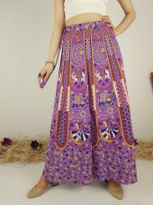 Kadın Mor Ithal Hint Fil Desenli Anvelop Etek 10162 thumbnail 1