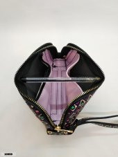 Kadın Mor Damla Desen Suni Deri Çanta 10959 - 2