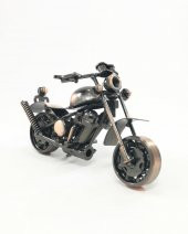 Metal Retro Motosiklet Modeli El Yapımı Dekor Biblo - 2