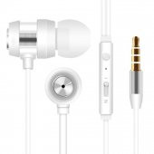 SNOPY SN-J01 TELEFON UYUMLU KULAKİÇİ BEYAZ/GÜMÜŞ MİKROFONLU KULAKLIK - 1