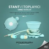 POWERWAY LİLA TOSBİK TELEFON STANDI VE KULAKİÇİ KULAKLIK MR-009 - 2