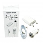 Powerway Iphone 5 3lü Set ( 220V Başlık, Çakmaklık, Kablo ) - 1
