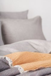 Ecocotton Organik Pamuk Tv Battanıyesı - Muna Antrasıt/Sarı 130X150 - 3