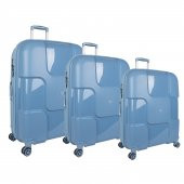 Bagacar Bubble Sert Silikon Kırılmaz Valiz Seti Mavi - 1