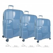 Bagacar Bubble Sert Silikon Kırılmaz Valiz Seti Mavi - 2