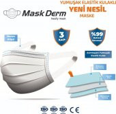 Maskderm Yumuşak Elastik Kulaklı Cerrahi Maske 250 Adet - Beyaz - 1