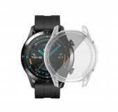 Huawei Watch GT2 46mm Önü Kapalı Silikon Kılıf (Şeffaf) - 1