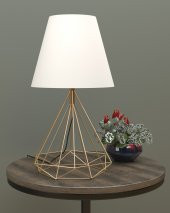 SEZADAN MODERN ELMAS ŞEKLİNDE ABAJUR, KOMİDİN ÜSTÜ ABAJUR, KAFES ABAJUR, MASA ÜSTÜ ABAJUR - 1