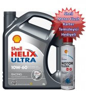 SHELL HELİX ULTRA RACİNG 10W60 4 LİTRE-SHELL ENGİNE FLUSH HEDİYELİ - 1