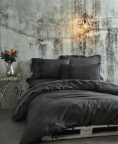 Ecocotton Organik Pamuk King Size 220x240 Nevresim Takımı - Alisa Antrasit - 1