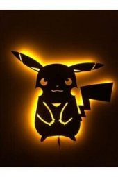 Pikachu Ledli Ahşap Tablo - 1