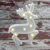 25cm Led Işıklı Geyik Plastik Gece Lambası Pilli - 4
