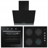 Oscar (Simfer) Siyah Cam Üçlü Ankastre Set - (8032 / 3601 / 5658) - 1