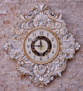 Duvar Saati Beyaz / Altın Rengi - 1