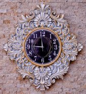 Duvar Saati Beyaz / Altın Rengi - 2