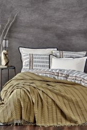 Ecocotton Organik Pamuk Çift Kişilik Pike - Riva Haki 220X240 - 1