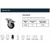 Frenli Döner Tablalı Servis Tekeri Kauçuk Döner Servis Tekeri 150 mm Uygur 2 Adet thumbnail 2