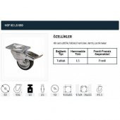 Frenli Döner Tablalı Servis Tekeri Kauçuk Döner Servis Tekeri 80 mm Uygur 2 Adet thumbnail 2