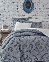 Ecocotton Organik Pamuk Çift Kişilik Nevresim Takımı Safir-Gri - 1