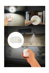Uzaktan Kumandalı Yapışkanlı 3lü Spot Led Lamba - Pilli - 1