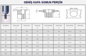 M8 Yuvarlak Geniş Kafa Somun Perçin 100 Adet - 2