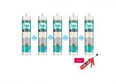 Sista Şeffaf Silikon 5 Adet 280 ml +Silikon Tabancası Hediye - 1