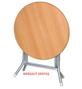Werzalit Masa Katlanır Ayak Woodart 80 Çap - 1