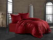 BAHAR BORDEAUX 100 PAMUK SATEN ÇİFT KİŞİLİK NEVRESİM TAKIMI - 2