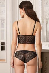 Pierre Cardin Süngerli Kadife Dokulu Dantelli Bralet Takım - 2