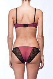 Pierre Cardin Bordo Balenli Saten Desteksiz Sütyen Takım - 3