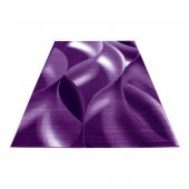 Modern desenli Halı Geometrik dalgalı tasarım Siyah Lila Beyaz - 5