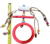 ANS Boyalı Yuvarlak Oval Boncuklu Kuş Salıncağı 20 cm - 1