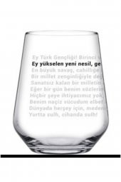 PAŞABAHÇE Gençliğe Hitabe Yazılı Bardak 425CC 3LÜ SET - 1