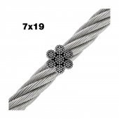 Paslanmaz krom 316 kalite 7x19 halat  10 MM 50 METRE - 1