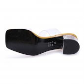 Ayakland 6470-06 Cilt Şeffaf 7 Cm Topuklu Kadın Sandalet Ayakkabı Hardal - 6